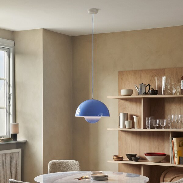 Függőlámpa &Tradition, Flowerpot VP7, dimmable, Kék, Nappali, Fém, Dizájn