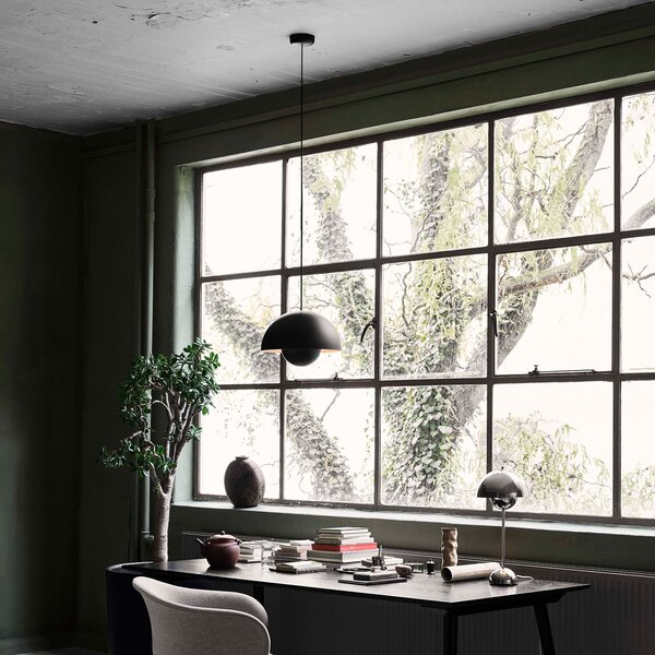 Függőlámpa &Tradition, Flowerpot VP7, dimmable, Fekete, Nappali, Fém, Dizájn