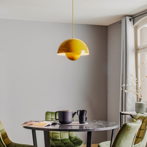 Függőlámpa &Tradition, Flowerpot VP7, dimmable, Sárga, Nappali, Fém, Dizájn