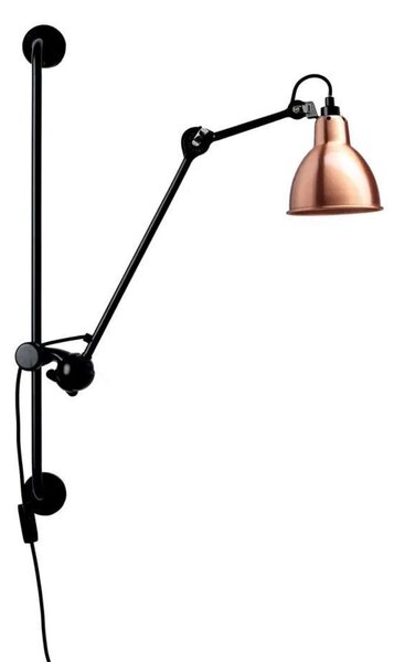 Fali Lámpa Lampe Gras, 201 Round, Fekete, Nappali, Fém, Indusztriális dizájn