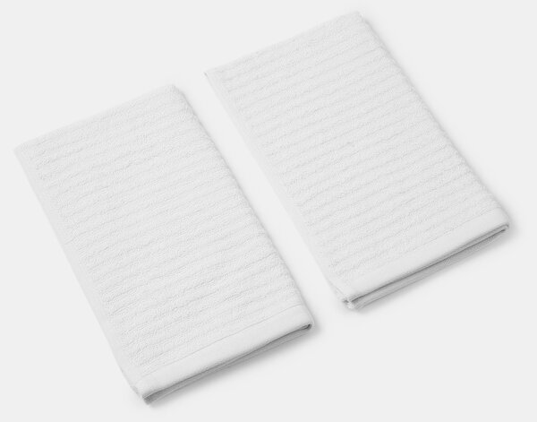 Sinsay - Pamut törölköző szett bordázott textúrával 2 pack - fehér