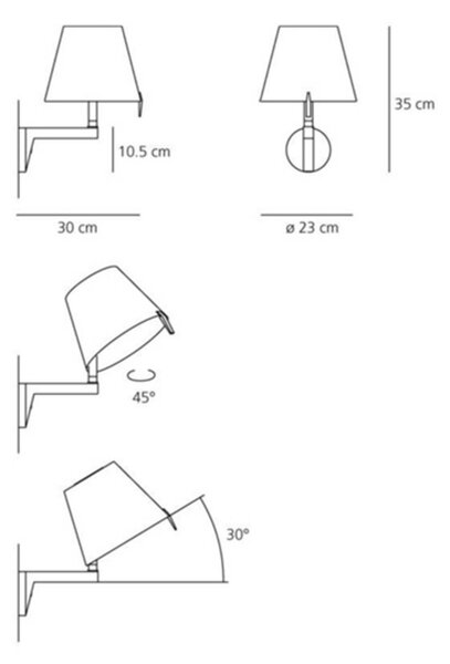 Fali Lámpa Artemide, Fémes, Nappali, Alumínium