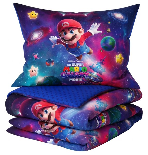 3D Pamut ágyneműhuzat MARIO GALAXY színes, 100% pamut Ágyneműhuzat mérete: 70 x 80 cm | 140 x 200 cm