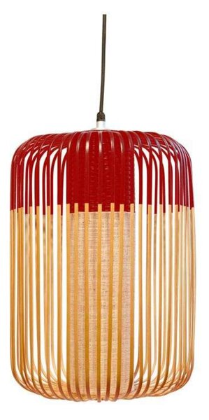 Függőlámpa Forestier, Bamboo, dimmable, Piros, Nappali, Bambusz, Boho