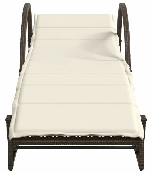 VidaXL Napozóágy - 2 db - Barna Polyrattan - Párnával