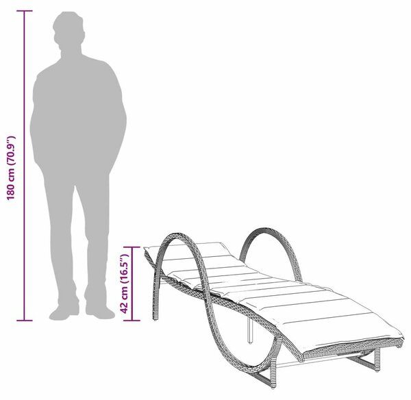 VidaXL Napozóágy - 2 db - Barna Polyrattan - Párnával