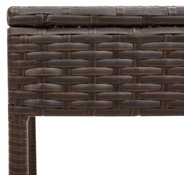 VidaXL Napozóágy Szett - 2 db, Barna Polyrattan