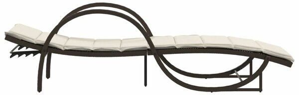 VidaXL Napozóágy - 2 db - Barna Polyrattan - Párnával