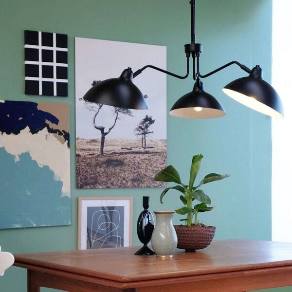 Függőlámpa Dyberg Larsen, Futura 3, dimmable, Fekete, Nappali, Fém, Skandináv