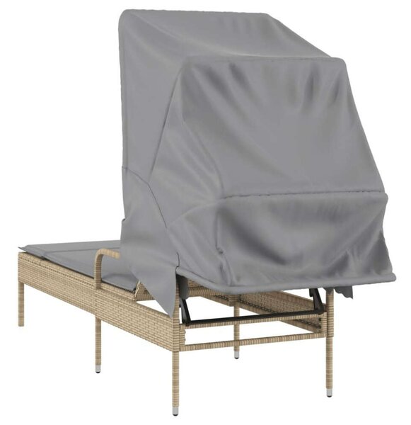 VidaXL Napozóágy - Polyrattan - Bézs - 200cm