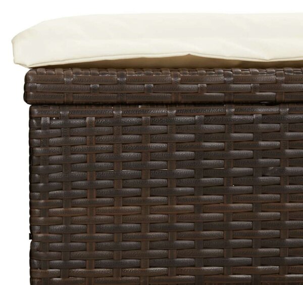 VidaXL Napozóágy - Polyrattan - Barna - 213x63x97 cm