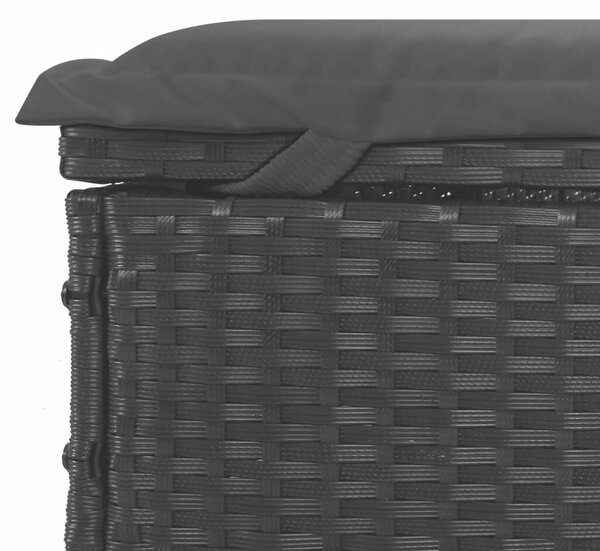 VidaXL Napozóágy - Fekete Polyrattan - 211cm
