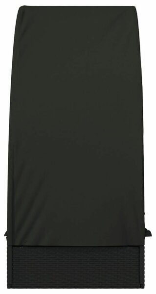 VidaXL Napozóágy - Fekete Polyrattan - 211cm