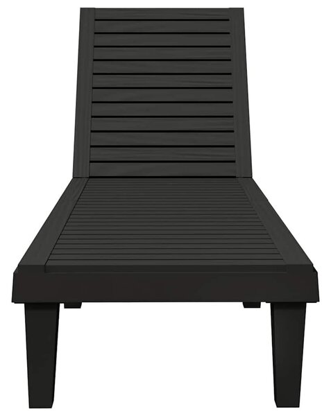 VidaXL 2 db polipropilén napozóágy, 155 x 58 x 83 cm, Fekete