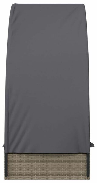 VidaXL Polyrattan Napozóágy Kerek Tetővel - 211x57x140 cm