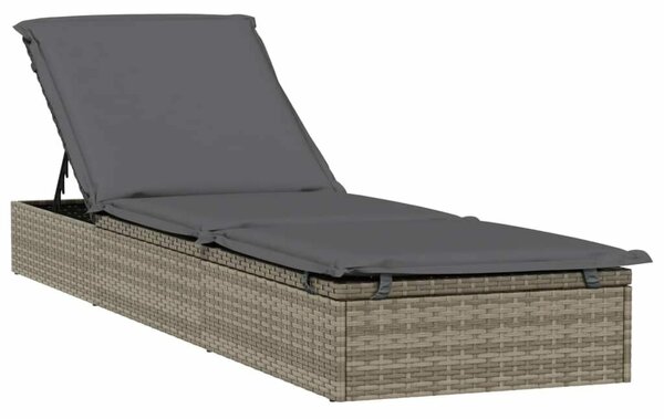 VidaXL Polyrattan Napozóágy Kerek Tetővel - 211x57x140 cm