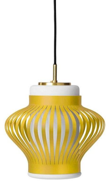 Függőlámpa Warm Nordic, Opal Lamella, dimmable, Sárga, Étkező, Fém, Vintage