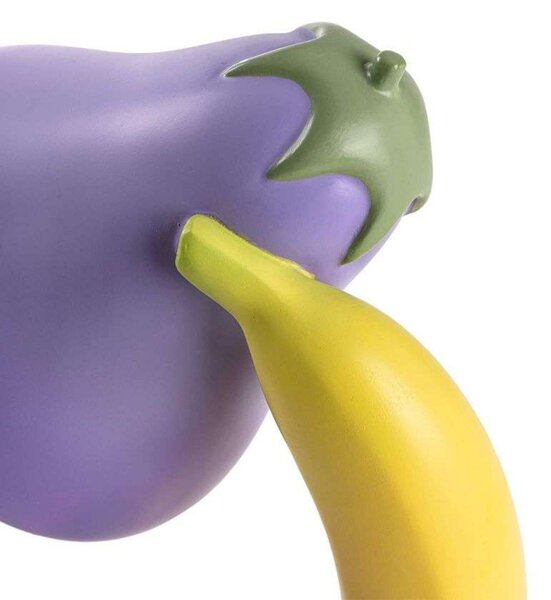 Aubergine asztali világítás, lila/zöld/sárga, 31 cm
