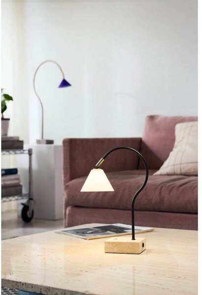 Asztali lámpa Halo Design, Bézs, Nappali, Fém