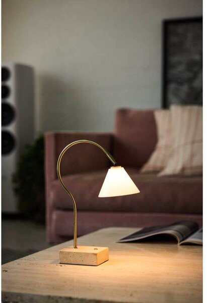 Asztali lámpa Halo Design, Bézs, Nappali, Fém
