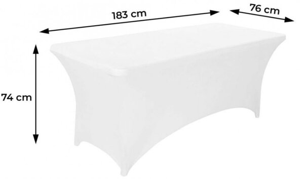 Éttermi asztalterítő 180cm elasztikus fehér
