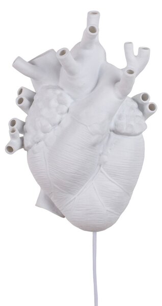 Fali Lámpa SELETTI, Heart Lamp, Fehér, Nappali, Kerámia, Dizájn