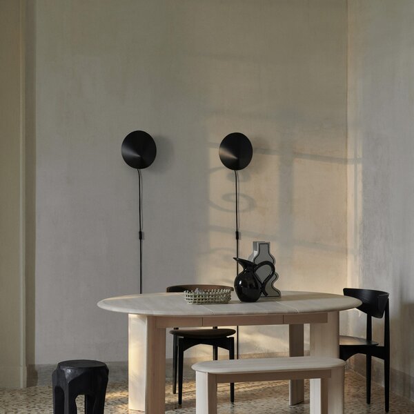 Fali Lámpa ferm LIVING, Arum Sconce, Fekete, Nappali, Rozsdamentes acél, Dizájn