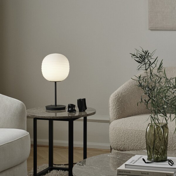 Asztali lámpa New Works, Lantern Small, dimmable, Fehér, Nappali, Üveg, Dizájn