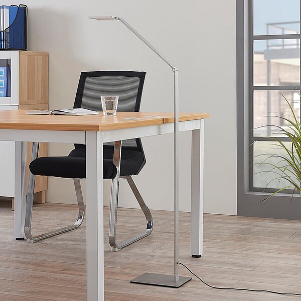 Állólámpa Lucande, Resi, dimmable, Fémes, Dolgozószoba / iroda, Alumínium, Modern