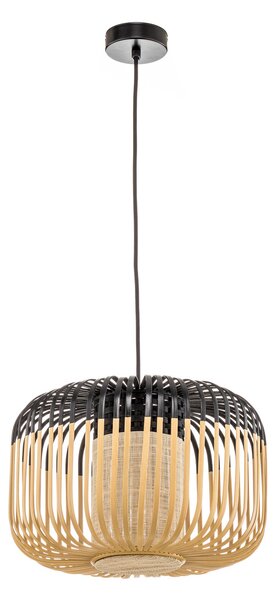 Függőlámpa Forestier, Bamboo Light S, dimmable, Fekete, Nappali, Bambusz, Dizájn