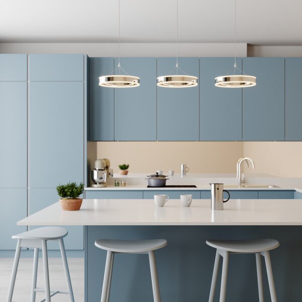 Függőlámpa Lucande, Lyani, dimmable, Fémes, Nappali, Fém, Modern