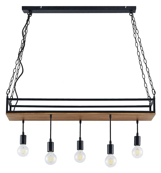 Függőlámpa Lindby, Kirista, dimmable, Fekete, Nappali, Fém, Vintage