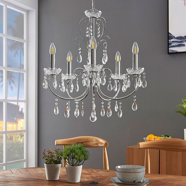 Csillárok Lucande, Solveig, dimmable, Fémes, Nappali, Kristály, Antik