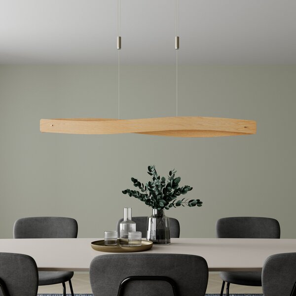 Függőlámpa Quitani, Lian, dimmable, Fa, Nappali, Fa, Dizájn
