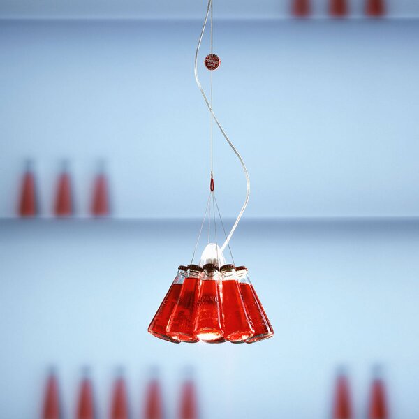 Függőlámpa Ingo Maurer, Campari Light, dimmable, Piros, Nappali, Üveg, Dizájn