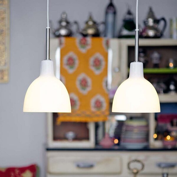 Függőlámpa Louis Poulsen, Toldbod, dimmable, Fehér, Nappali, Üveg, Dizájn