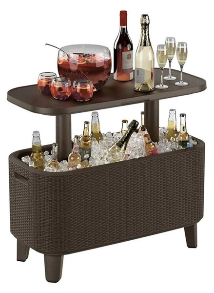 Keter Bevy Bar Cool kerti asztal, barna rattan