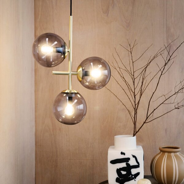 Függőlámpa Dyberg Larsen, Como, dimmable, Arany / Sárgaréz, Konyha, Üveg