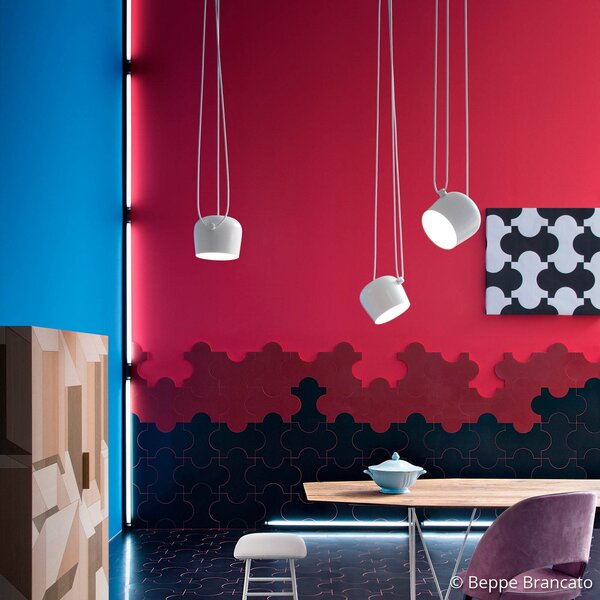 Függőlámpa FLOS, AIM Small, dimmable, Fehér, Nappali, Fém, Dizájn