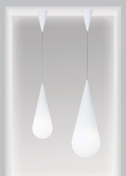 Függőlámpa Rotaliana, Goccia, dimmable, Fehér, Nappali, Üveg, Dizájn