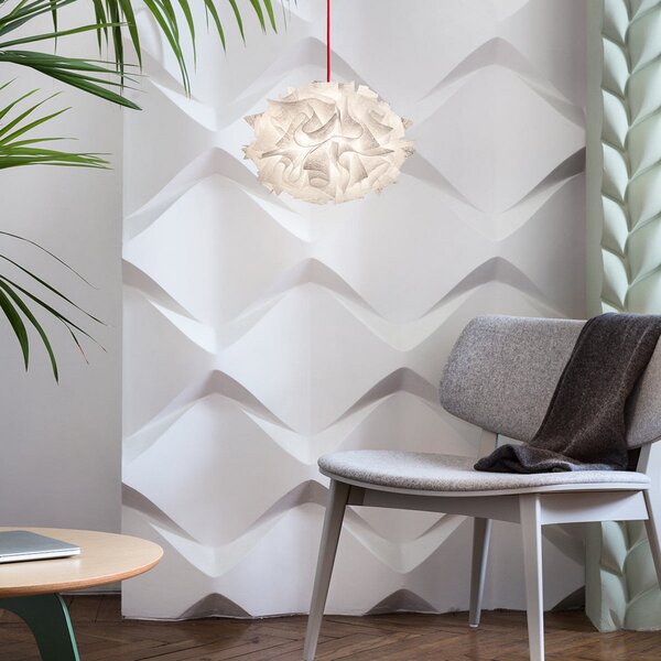 Függőlámpa Slamp, Veli Mini Single Couture, dimmable, Fehér, Nappali, Műanyag, Dizájn
