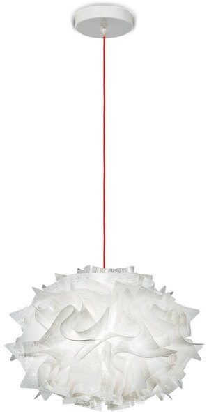 Függőlámpa Slamp, Veli Mini Single Couture, dimmable, Fehér, Nappali, Műanyag, Dizájn