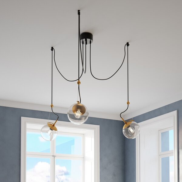 Függőlámpa By Rydéns, Carry, dimmable, Szürke, Nappali, Üveg, Skandináv