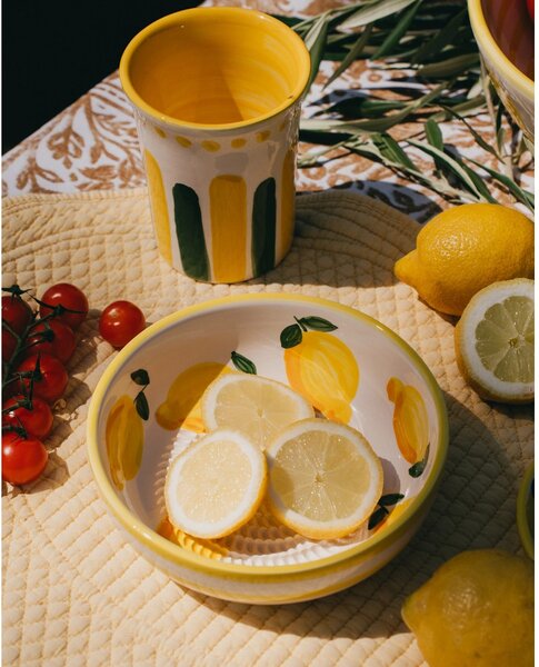 Citromcsepp mediterrán kerámia reszelős salátástál 15 cm