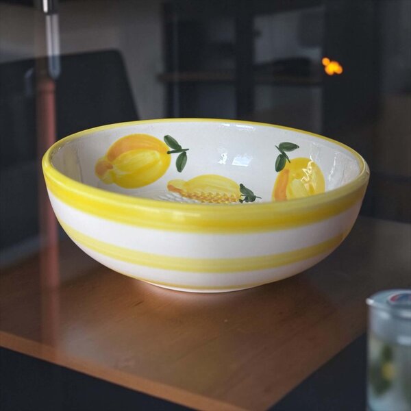 Citromcsepp mediterrán kerámia reszelős salátástál 15 cm