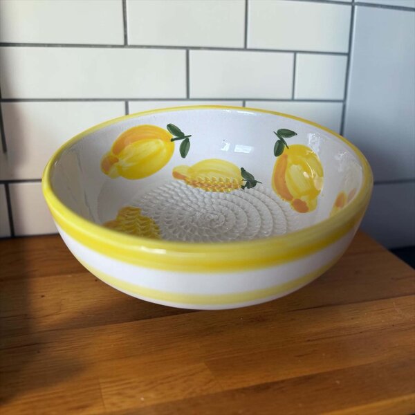 Citromcsepp mediterrán kerámia reszelős salátástál 15 cm