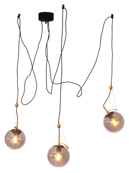 Függőlámpa By Rydéns, Carry, dimmable, Szürke, Nappali, Üveg, Skandináv