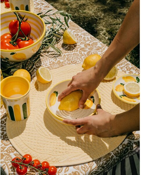 Citromcsepp mediterrán kerámia reszelős salátástál 15 cm