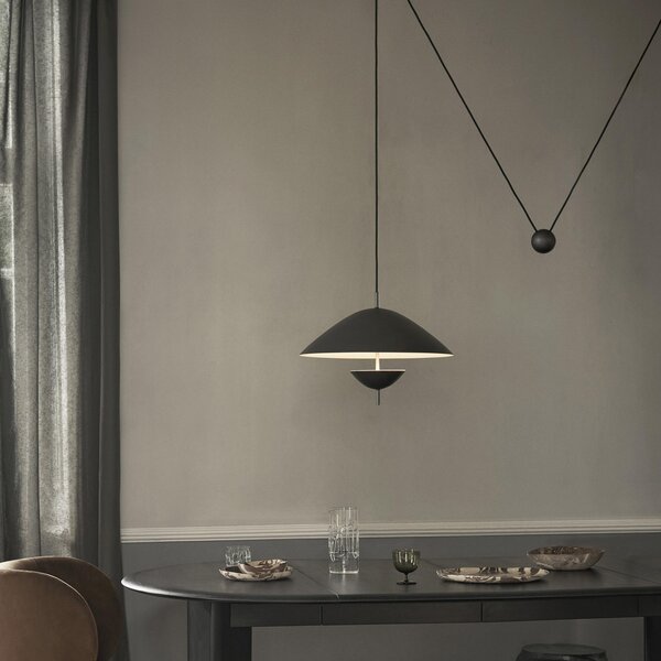 Függőlámpa ferm LIVING, Lod, dimmable, Fekete, Nappali, Fém, Dizájn