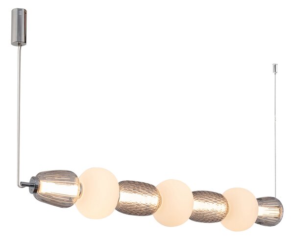 Függőlámpa LOOM DESIGN, Pearl 7, dimmable, Szürke, Nappali, Üveg, Modern